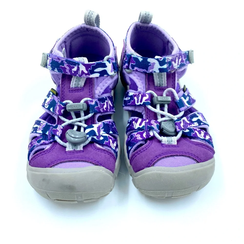 Girls Keen Waterproof Active Outdoor Sandals Shoes Camouflage Camo Purple 11 EUC - Picture 2 of 5